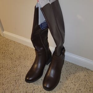 Croft and Barrow Elegant Brown Leather Riding Boots, womens 9